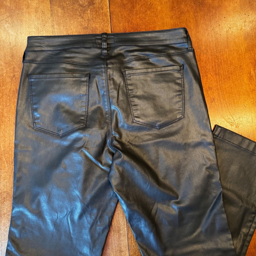 KUT from the Kloth Pants Womens 12 Black Coated Skinny KP2100MA1N Faux Leather - Picture 11 of 11
